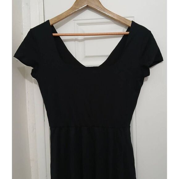 Cobalt street womens medium 100% BCI cotton black midi flare dress stretch - Picture 3 of 8
